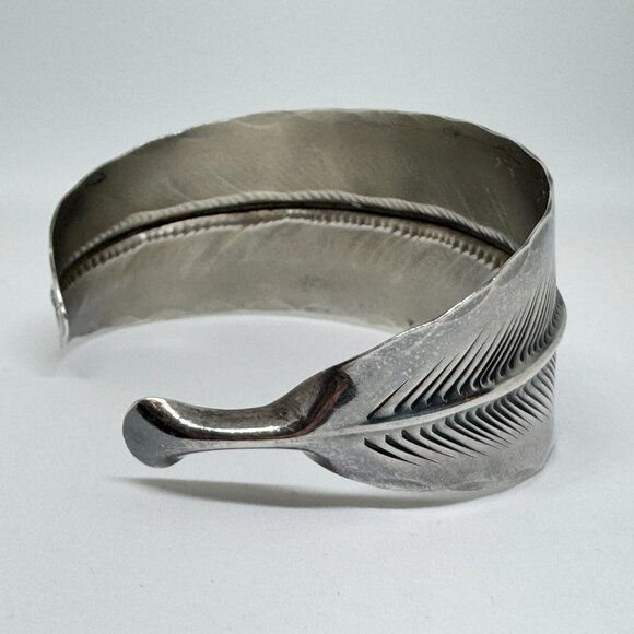 Sterling Silver Feather Cuff - Picture 2 of 6